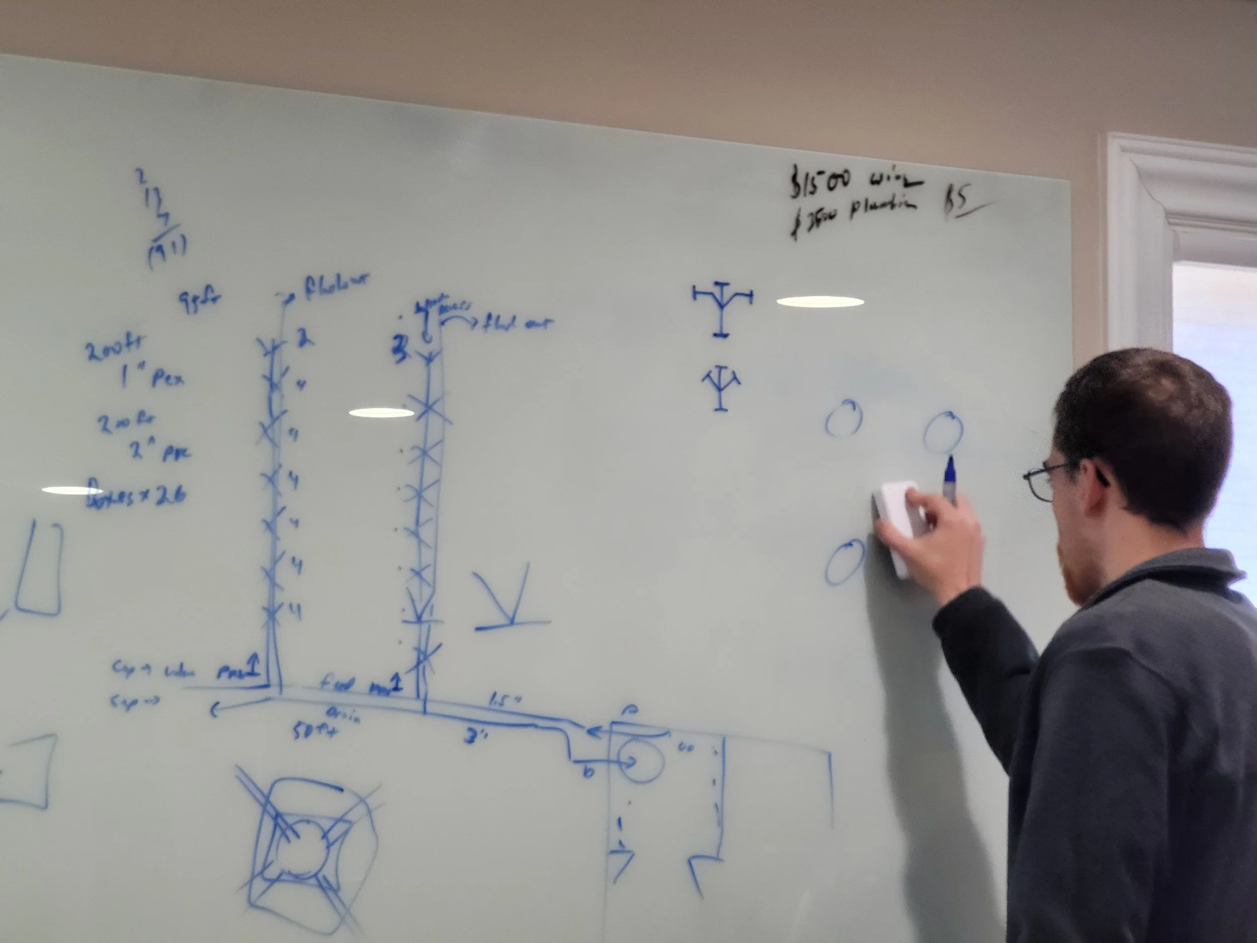 A ProduceFactory engineer working through system layout at a whiteboard